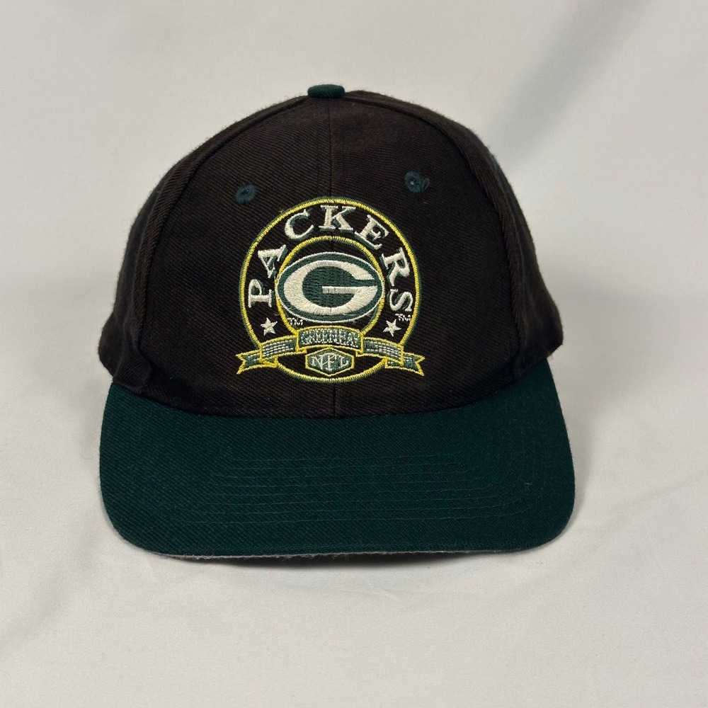 Vintage Green Bay Packers Snapback Hat Men OSFA Brown Drew Pearson NFL Cap - Picture 2 of 10